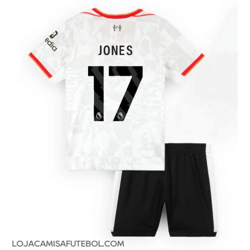 Camisa de Futebol Liverpool Curtis Jones #17 Equipamento Alternativo Infantil 2024-25 Manga Curta (+ Calças curtas)